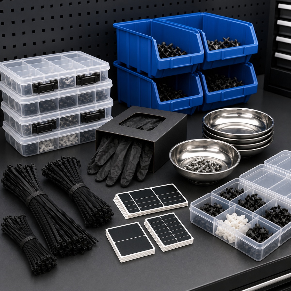 Black Cable Ties - 1000pc Mixed Pack for UK garage and bodyshop trade buyers